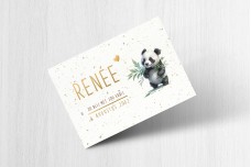Kleine panda met blaadjes vast